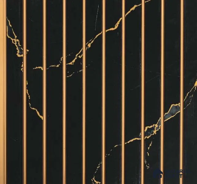 Black Marble Louver PN 01655 8 ft x 12 inch Charcoal Panel - 6 mm | Suitable for Feature Wall, TV Unit & Living Room | Width is Subjected to 5% Variation