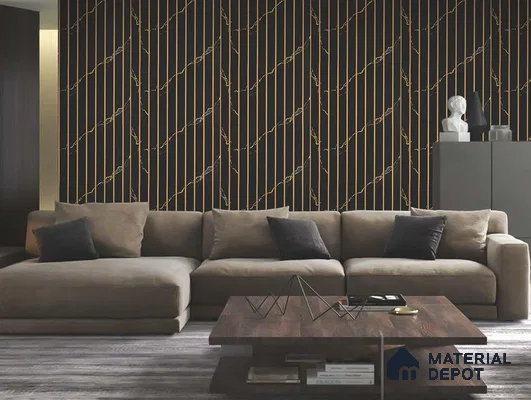 Black Marble Louver PN 01655 8 ft x 12 inch Charcoal Panel - 6 mm | Suitable for Feature Wall, TV Unit & Living Room | Width is Subjected to 5% Variation