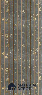 Grey Marble Louver PN 01656 8 ft x 12 inch Charcoal Panel - 6 mm | Suitable for Feature Wall, TV Unit & Living Room | Width is Subjected to 5% Variation