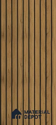 Brown Wooden Louver PN 01658 8 ft x 12 inch Charcoal Panel - 6 mm | Suitable for Feature Wall, TV Unit & Living Room | Width is Subjected to 5% Variation