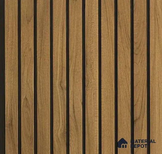 Brown Wooden Louver PN 01658 8 ft x 12 inch Charcoal Panel - 6 mm | Suitable for Feature Wall, TV Unit & Living Room | Width is Subjected to 5% Variation