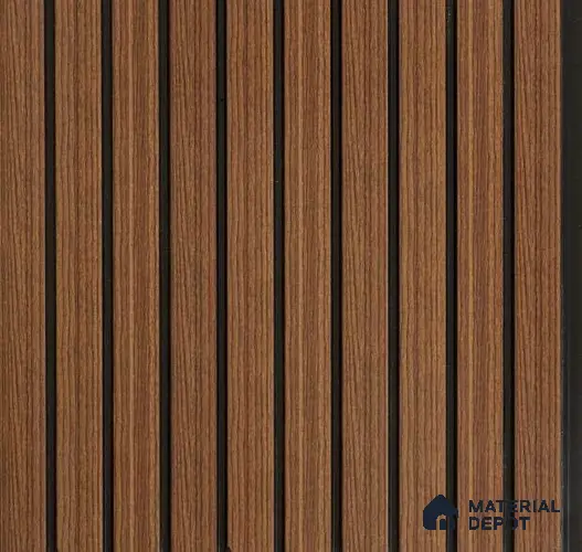 Brown Wooden Louver PN 01659 8 ft x 12 inch Charcoal Panel - 6 mm | Suitable for Feature Wall, TV Unit & Living Room | Width is Subjected to 5% Variation