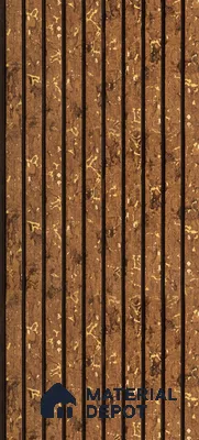 Brown Wooden Louver PN 00456 8 ft x 12 inch Charcoal Panel - 6 mm | Suitable for Feature Wall, TV Unit & Living Room | Width is Subjected to 5% Variation