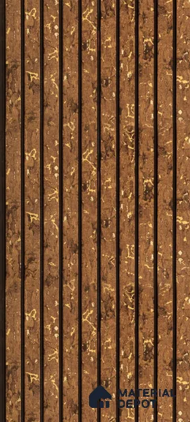 Brown Wooden Louver PN 00456 8 ft x 12 inch Charcoal Panel - 6 mm | Suitable for Feature Wall, TV Unit & Living Room | Width is Subjected to 5% Variation