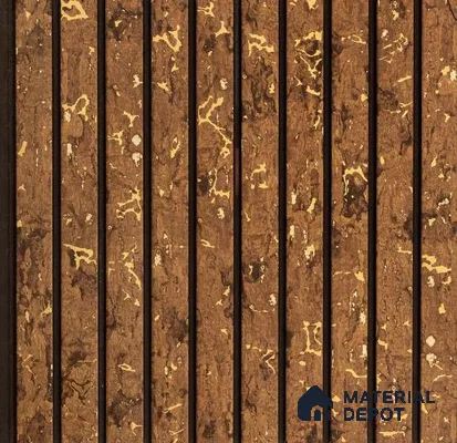 Brown Wooden Louver PN 00456 8 ft x 12 inch Charcoal Panel - 6 mm | Suitable for Feature Wall, TV Unit & Living Room | Width is Subjected to 5% Variation