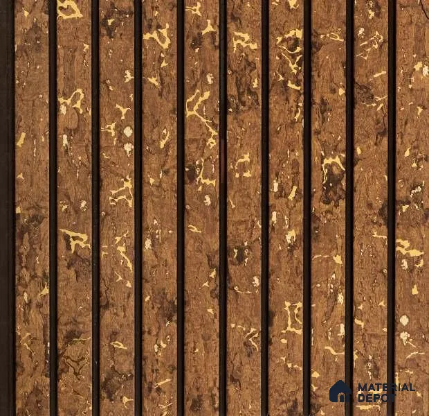 Brown Wooden Louver PN 00456 8 ft x 12 inch Charcoal Panel - 6 mm | Suitable for Feature Wall, TV Unit & Living Room | Width is Subjected to 5% Variation