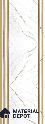 White Marble Look Charcoal Decorative Wall Panel PN 05645 8 ft x 1 ft - 7 mm | Suitable for Feature Wall, TV Unit & Living Room | Width is Subjected to 5% Variation
