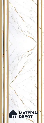 White Marble Look Charcoal Decorative Wall Panel PN 05645 8 ft x 1 ft - 7 mm | Suitable for Feature Wall, TV Unit & Living Room | Width is Subjected to 5% Variation
