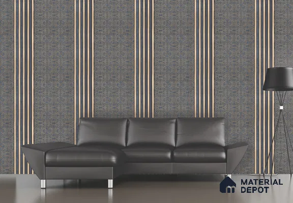 Grey Patterned Look Charcoal Decorative Wall Panel PN 05646 8 ft x 1 ft - 7 mm | Suitable for Feature Wall, TV Unit & Living Room | Width is Subjected to 5% Variation