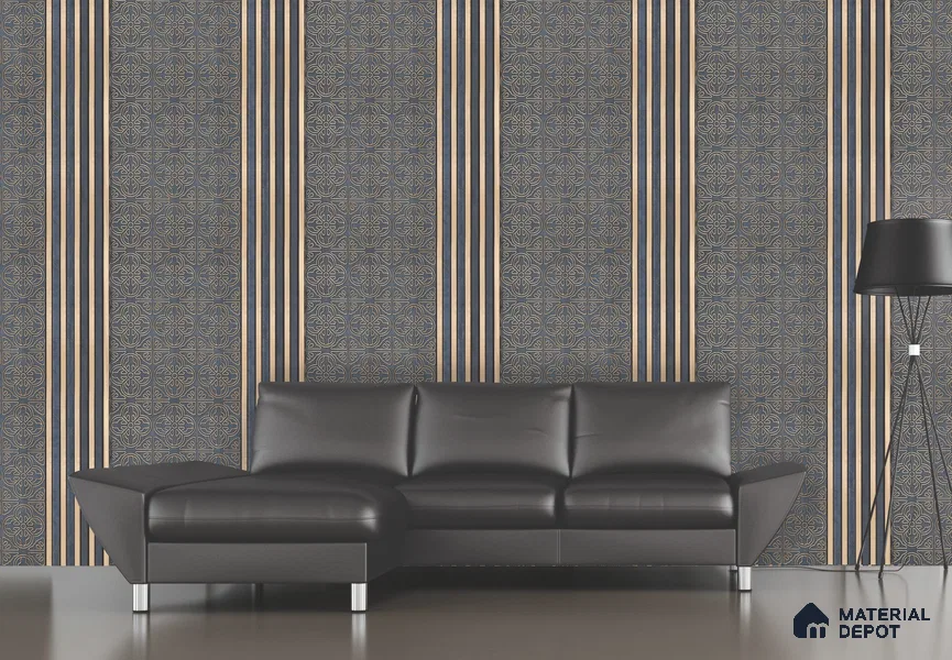 Grey Patterned Look Charcoal Decorative Wall Panel PN 05646 8 ft x 1 ft - 7 mm | Suitable for Feature Wall, TV Unit & Living Room | Width is Subjected to 5% Variation