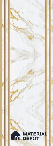 White Marble Look Charcoal Decorative Wall Panel PN 05650 8 ft x 1 ft - 7 mm | Suitable for Feature Wall, TV Unit & Living Room | Width is Subjected to 5% Variation