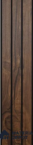 Brown Wooden Louver PN 00390 10 ft x 12 inch PVC Panel - 10 mm | Suitable for Feature Wall, TV Unit & Living Room | Width is Subjected to 5% Variation