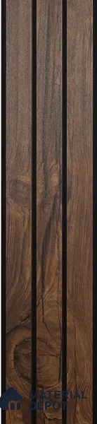 Brown Wooden Louver PN 00390 10 ft x 12 inch PVC Panel - 10 mm | Suitable for Feature Wall, TV Unit & Living Room | Width is Subjected to 5% Variation