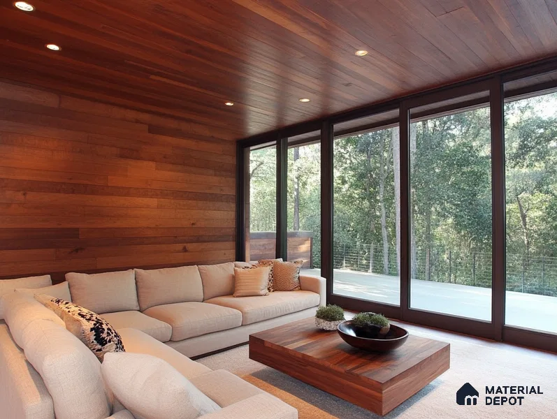 Brown Wooden Louver PN 00394 10 ft x 12 inch PVC Panel - 8 mm | Suitable for Feature Wall, TV Unit & Living Room | Width is Subjected to 5% Variation