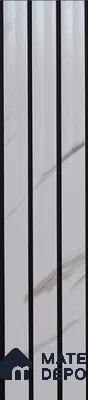 White Marble Louver PN 00391 10 ft x 12 inch PVC Panel - 10 mm | Suitable for Feature Wall, TV Unit & Living Room | Width is Subjected to 5% Variation