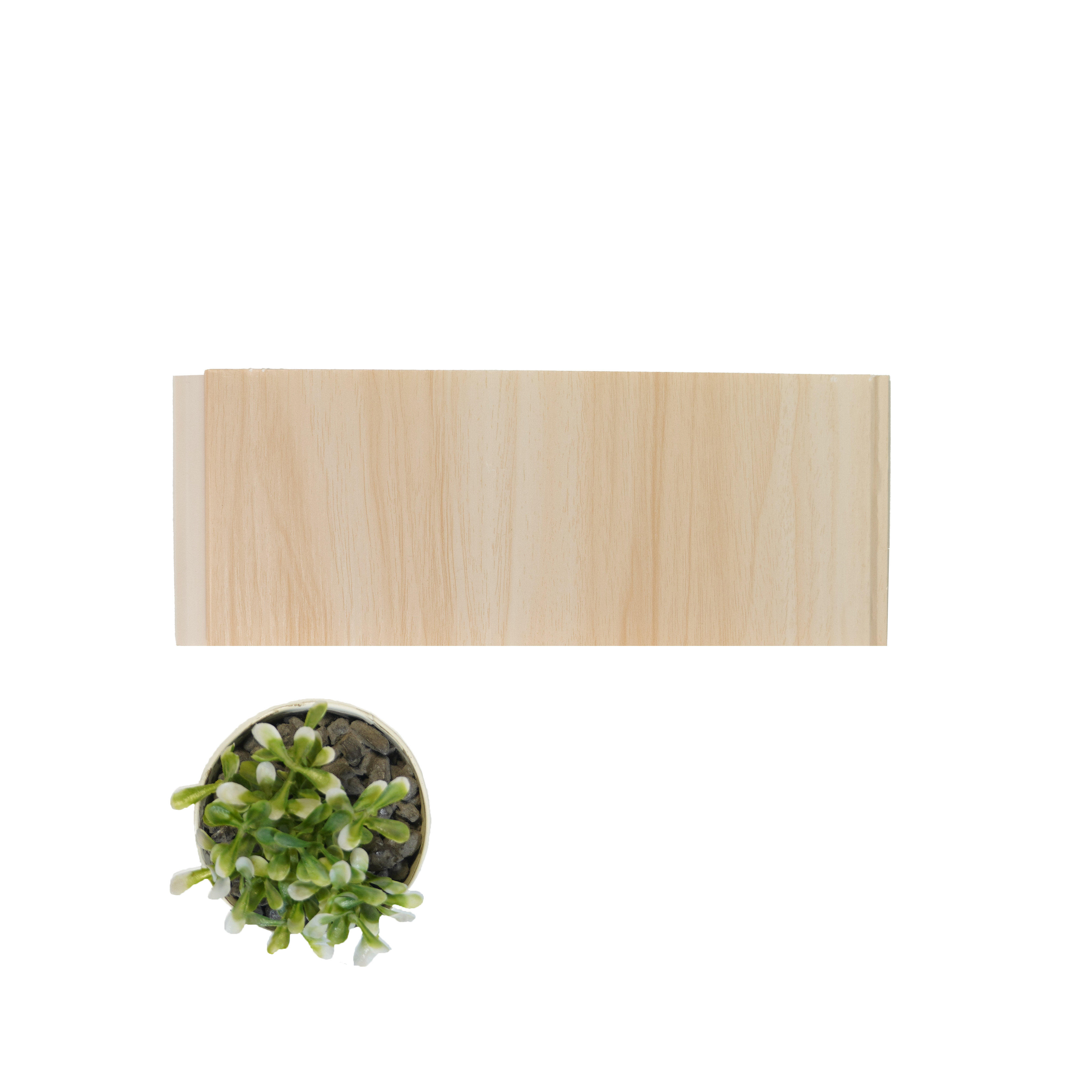 Beige Wooden Louver PN 00432 10 ft x 10 inch PVC Panel - 6 mm | Suitable for Feature Wall, TV Unit & Living Room | Width is Subjected to 5% Variation