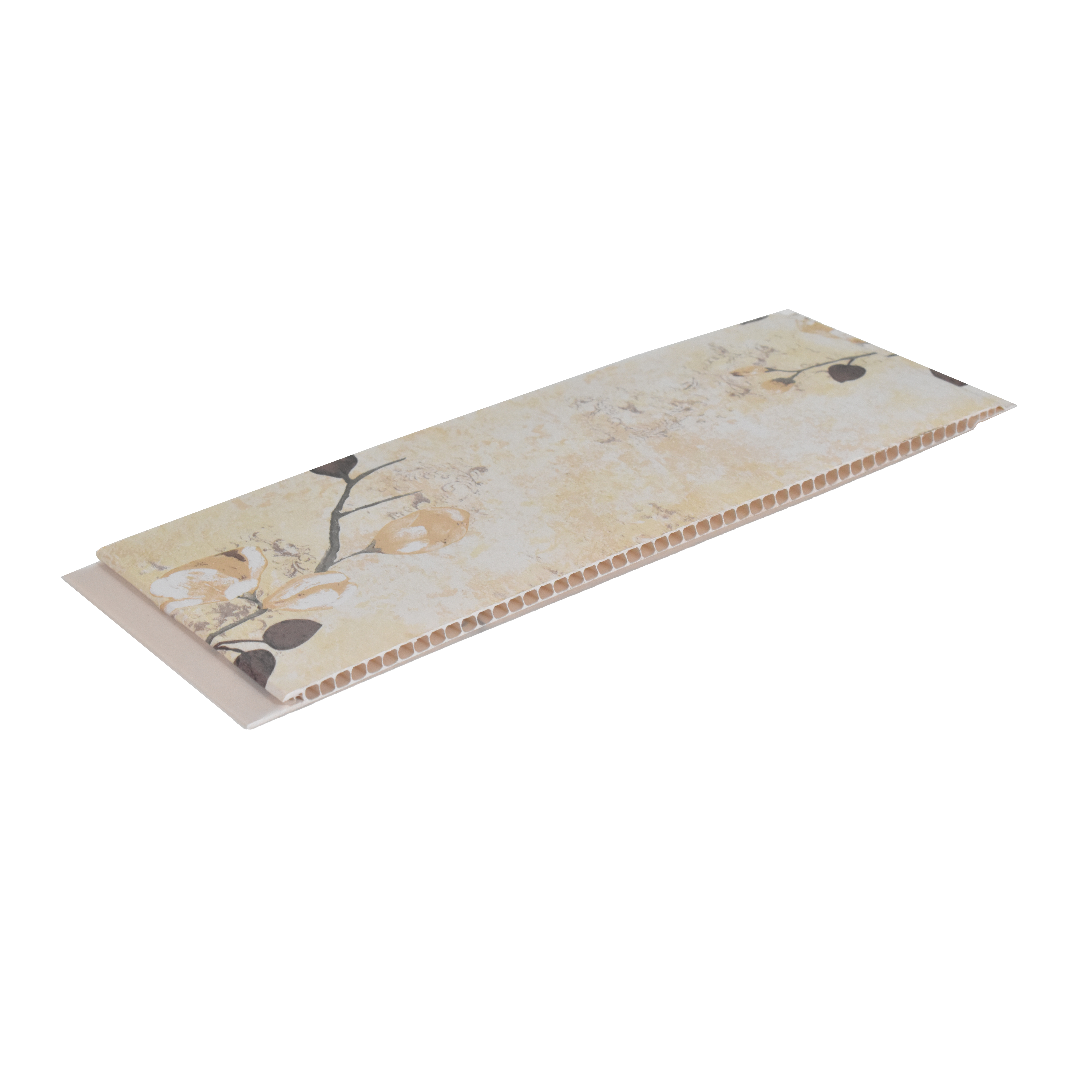 Beige Patterned Look PVC Decorative Wall Panel 10 ft x 10 inch - 6 mm | Ideal for Feature Wall, Living Room, Bedroom, TV Unit, Hotel, Restaurant, Office | PN 00450 | Width is Subjected to 5% Variation