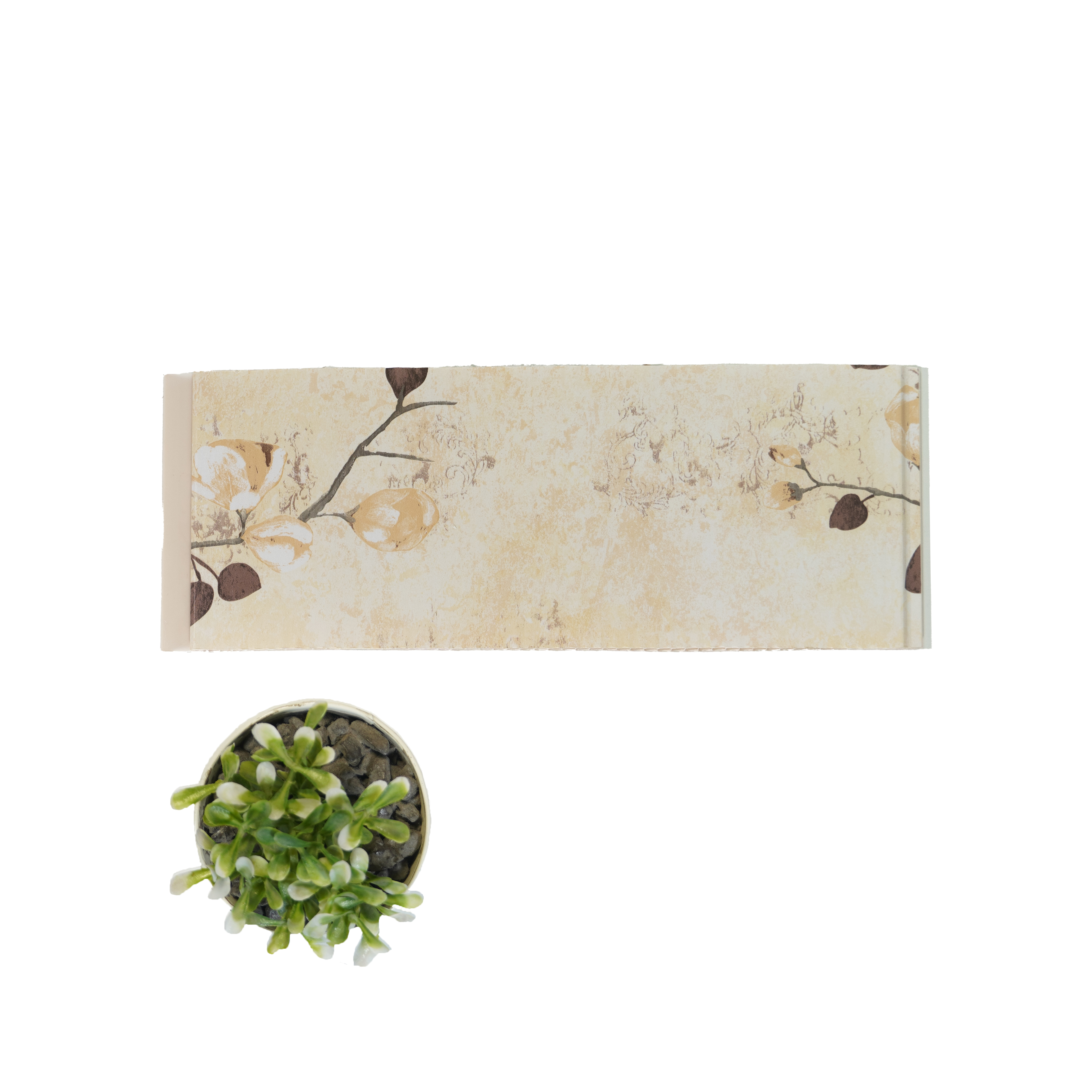 Beige Patterned Look PVC Decorative Wall Panel 10 ft x 10 inch - 6 mm | Ideal for Feature Wall, Living Room, Bedroom, TV Unit, Hotel, Restaurant, Office | PN 00450 | Width is Subjected to 5% Variation