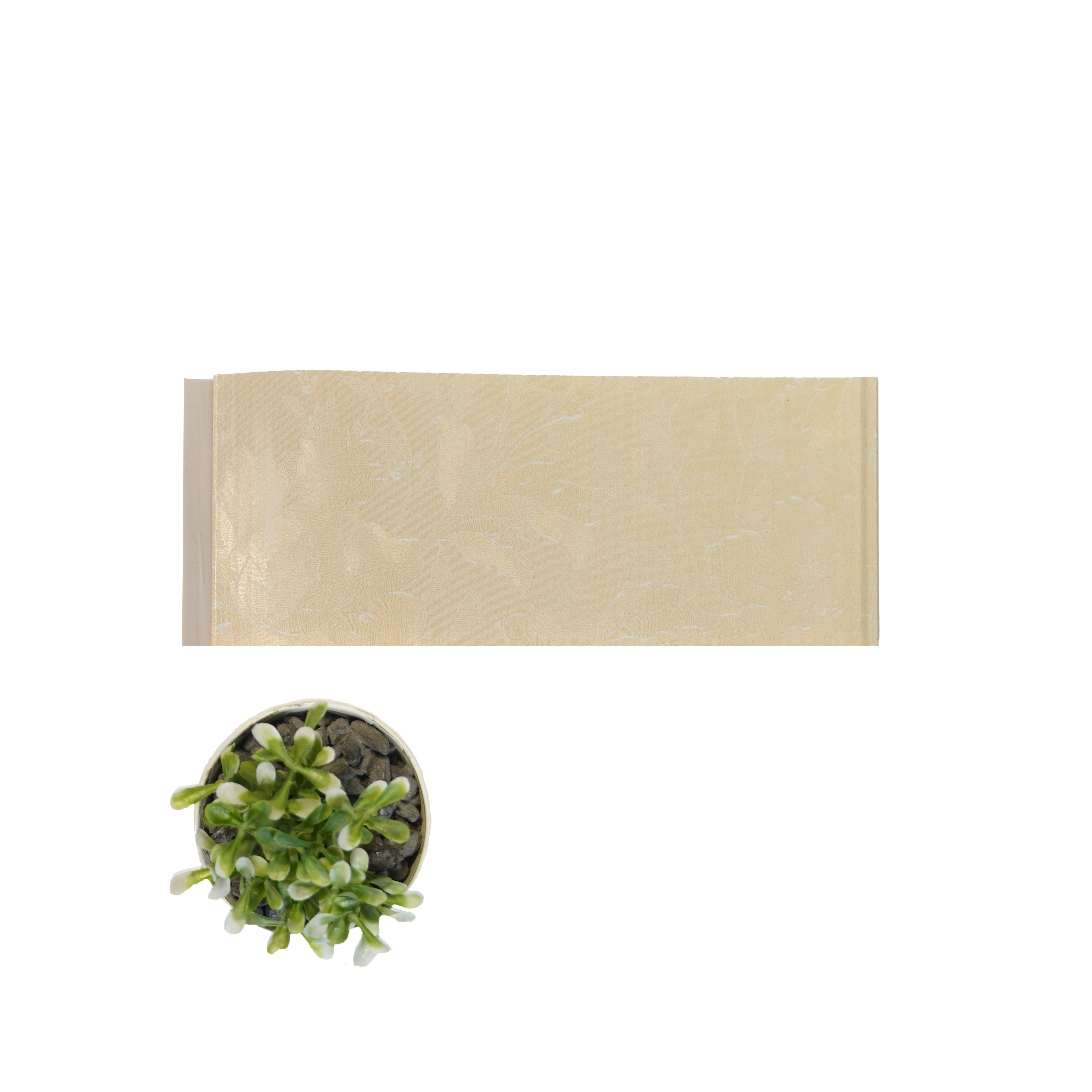 Beige Patterned Look PVC Decorative Wall Panel PN 00436 10 ft x 10 inch - 6 mm | Suitable for Feature Wall, TV Unit & Living Room | Width is Subjected to 5% Variation
