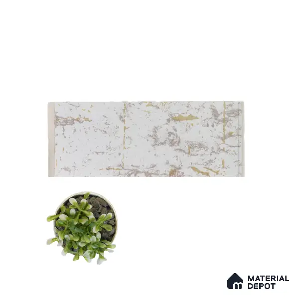 White Metallic Look PVC Decorative Wall Panel PN 00449 10 ft x 10 inch - 6 mm | Suitable for Feature Wall, TV Unit & Living Room | Width is Subjected to 5% Variation