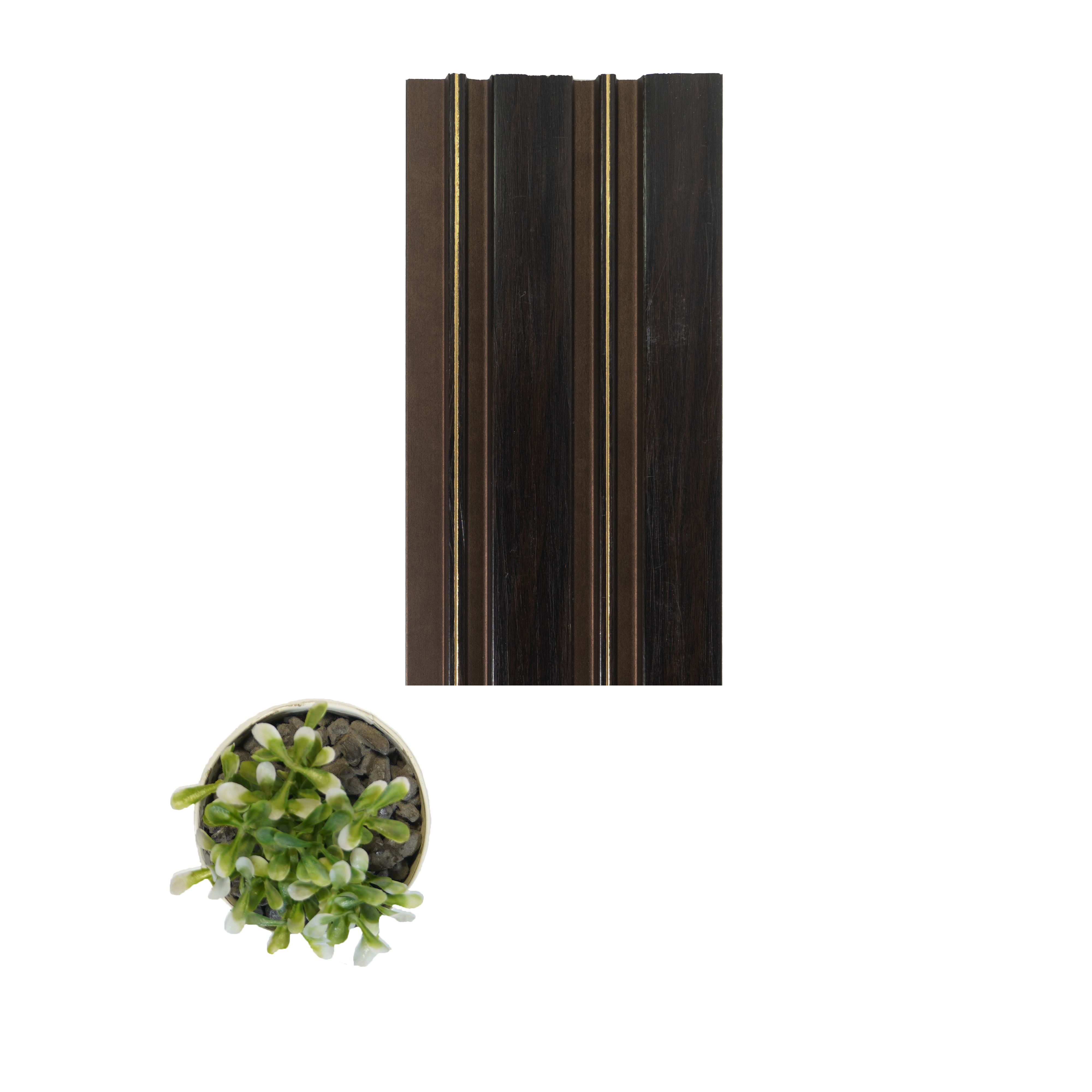 Brown Wooden Louver PN 00464 9.5 ft x 4.9 inch Charcoal Panel - 12 mm | Suitable for Feature Wall, TV Unit & Living Room | Width is Subjected to 5% Variation