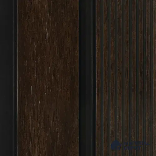 Brown Wooden Louver PN 00463 9.5 ft x 4.9 inch Charcoal Panel - 12 mm | Suitable for Feature Wall, TV Unit & Living Room | Width is Subjected to 5% Variation