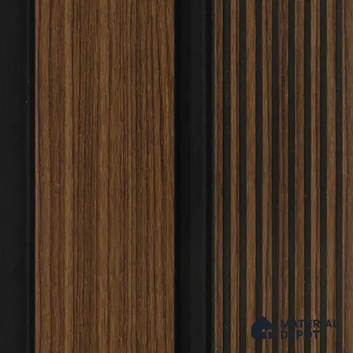 Brown Wooden Louver PN 00465 9.5 ft x 4.9 inch Charcoal Panel - 12 mm | Suitable for Feature Wall, TV Unit & Living Room | Width is Subjected to 5% Variation