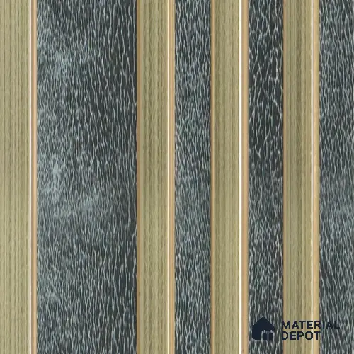 Brown Leather Louver PN 00466 9.5 ft x 4.9 inch Charcoal Panel - 12 mm | Suitable for Feature Wall, TV Unit & Living Room | Width is Subjected to 5% Variation