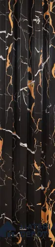 Black Marble Louver PN 00418 9.5 ft x 6.5 inch WPC Panel - 23 mm | Suitable for Feature Wall, TV Unit & Living Room | Width is Subjected to 5% Variation