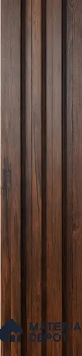 Brown Wooden Louver PN 00423 9.5 ft x 6.5 inch WPC Panel - 23 mm | Suitable for Feature Wall, TV Unit & Living Room | Width is Subjected to 5% Variation