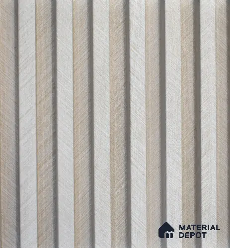 White Stone Look WPC Louver/Panel 9.5 Ft x 6.5 inch - 17 mm | Ideal for Feature Wall, Living Room, Bedroom, Home, Office | PN 00268 | Width is Subjected to 5% Variation