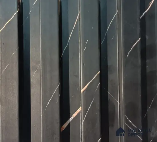 Black Marble Look WPC Louver/Panel 9.5 Ft x 6.5 inch - 23 mm | Ideal for Feature Wall, Living Room, Bedroom, Home, Office | PN 00271 | Width is Subjected to 5% Variation