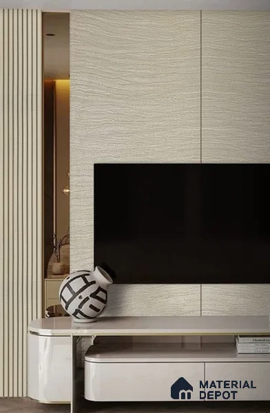 Cream Fabric Look Charcoal Louver/Panel | 9.5 ft x 6 inch | 8 - mm | PN 07852