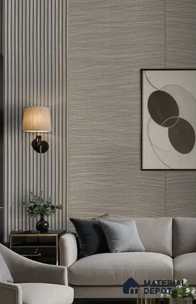 Grey Fabric Look Charcoal Louver/Panel | 9.5 ft x 6 inch | 8 - mm | PN 07853