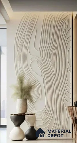 Duco Paintable Ivory Drift 9 ft x 4 ft CNC Made HDHMR - 17 mm