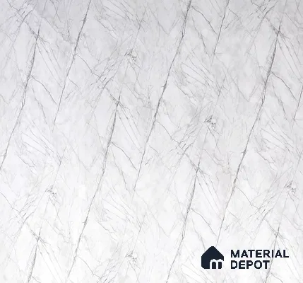 White Marble Look UPVC High Gloss Finish UV Marble Polygranite Sheets 8 ft x 4 ft | PG 00075 - 3 mm