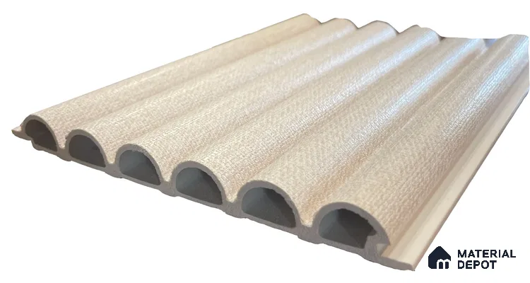 Cream Fabric Patterned Look WPC Louver/Panel | 9.5 ft x 6.2 inch | 15 - mm | PN 06544 B