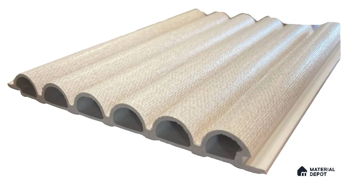 Cream Fabric Patterned Look WPC Louver/Panel | 9.5 ft x 6.2 inch | 15 - mm | PN 06544 B