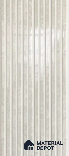 White Marble Louver PN 06090 10 ft x 9.8 inch PVC Panel - 10 mm | Suitable for Feature Wall, TV Unit & Living Room | Width is Subjected to 5% Variation