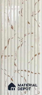 Beige Marble Louver PN 06091 10 ft x 9.8 inch PVC Panel - 10 mm | Suitable for Feature Wall, TV Unit & Living Room | Width is Subjected to 5% Variation