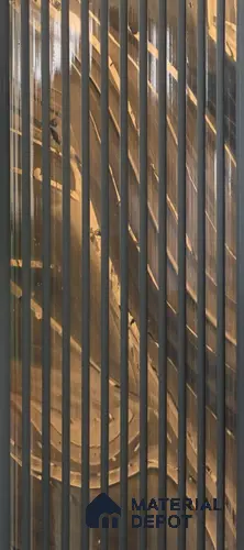 Brown Wooden Louver PN 06092 10 ft x 9.8 inch PVC Panel - 10 mm | Suitable for Feature Wall, TV Unit & Living Room | Width is Subjected to 5% Variation