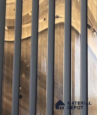 Brown Wooden Louver PN 06092 10 ft x 9.8 inch PVC Panel - 10 mm | Suitable for Feature Wall, TV Unit & Living Room | Width is Subjected to 5% Variation