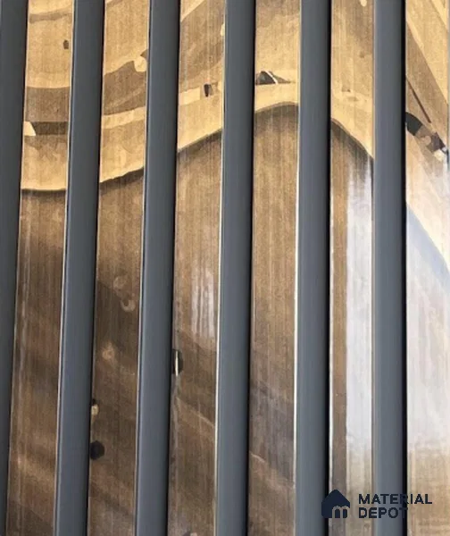 Brown Wooden Louver PN 06092 10 ft x 9.8 inch PVC Panel - 10 mm | Suitable for Feature Wall, TV Unit & Living Room | Width is Subjected to 5% Variation