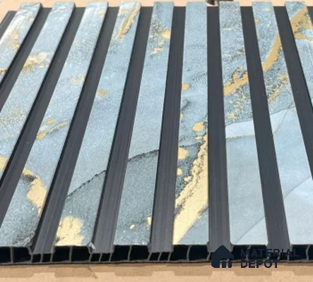 Grey Marble Louver PN 06093 10 ft x 9.8 inch PVC Panel - 10 mm | Suitable for Feature Wall, TV Unit & Living Room | Width is Subjected to 5% Variation