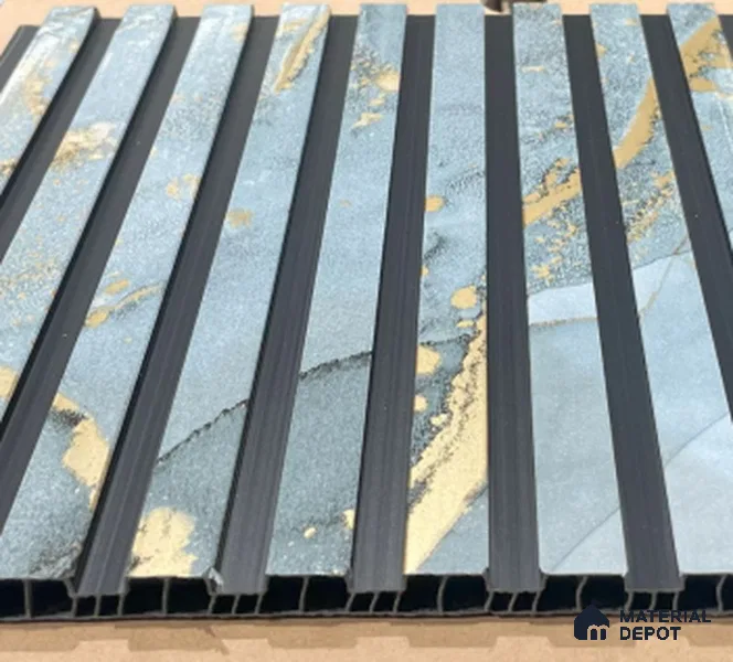 Grey Marble Louver PN 06093 10 ft x 9.8 inch PVC Panel - 10 mm | Suitable for Feature Wall, TV Unit & Living Room | Width is Subjected to 5% Variation