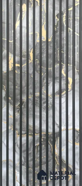 Grey Marble Louver PN 06094 10 ft x 9.8 inch PVC Panel - 10 mm | Suitable for Feature Wall, TV Unit & Living Room | Width is Subjected to 5% Variation