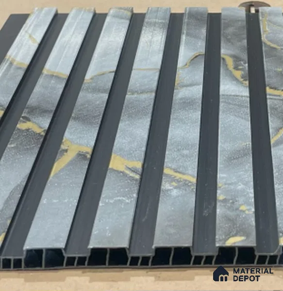 Grey Marble Louver PN 06094 10 ft x 9.8 inch PVC Panel - 10 mm | Suitable for Feature Wall, TV Unit & Living Room | Width is Subjected to 5% Variation