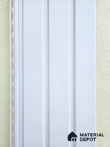 White Plain Colour Louver PN 06118 9.5 ft x 12 inch PVC Panel - 11 mm | Suitable for Feature Wall, TV Unit & Living Room | Width is Subjected to 5% Variation