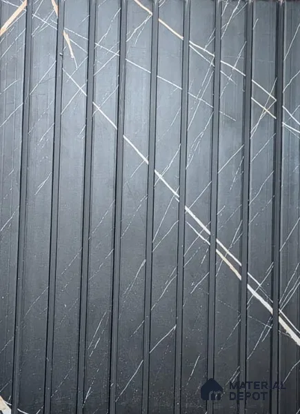 Black Marble Look PVC Louver/Panel 10 ft x 1 ft - 10 mm | Ideal for Feature Wall, Living Room, Bedroom, TV Cabinet, Hotel, Restaurant, Office | PN 07843