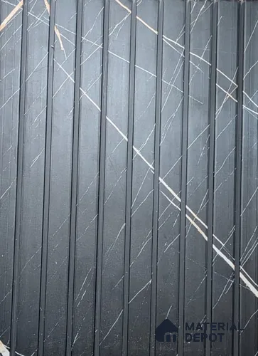 Black Marble Look PVC Louver/Panel 10 ft x 1 ft - 10 mm | Ideal for Feature Wall, Living Room, Bedroom, TV Cabinet, Hotel, Restaurant, Office | PN 07843
